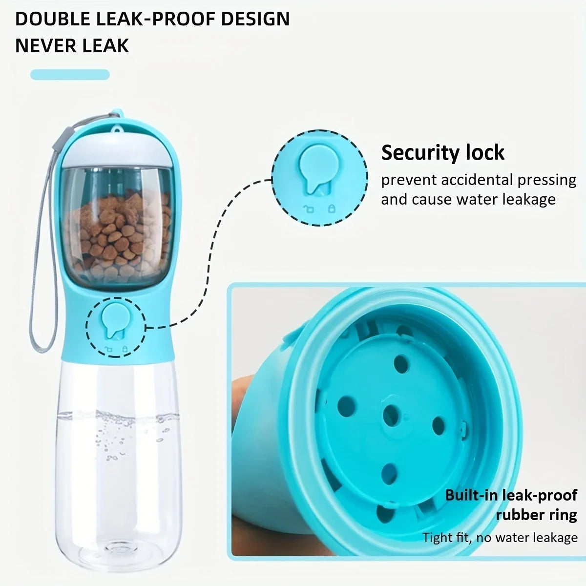 Bottle with Storage Food and Water 3 in 1