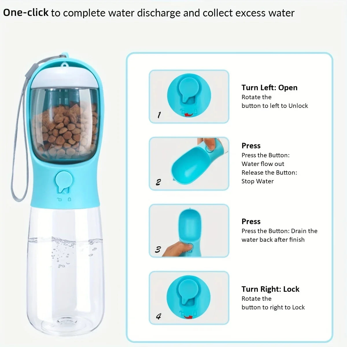 Bottle with Storage Food and Water 3 in 1